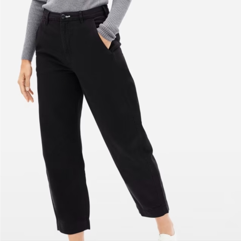 Everlane Curved Canvas Pant Regular in Black - size 8
